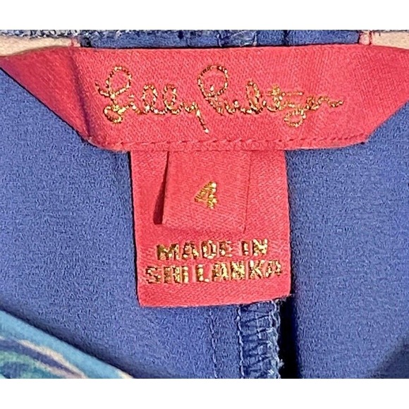 Lilly Pulitzer Shorts Tie‎ Waist Blue Patterned Casual Size 4 - Picture 2 of 11